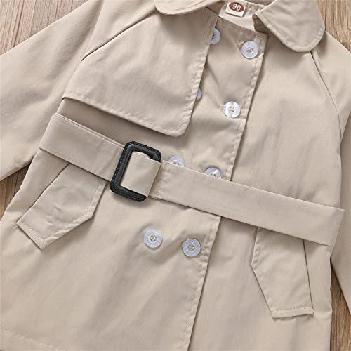 Toddler Baby Girl Boy Trench Coat Kids Double Breasted Trench Jacket Long Sleeve Windbreaker Outerwear (A, 4-5 Years)3