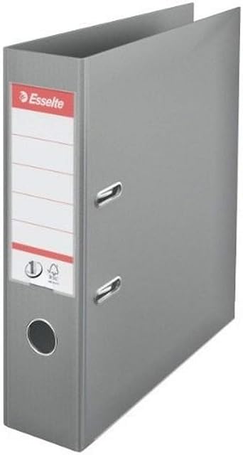 Esselte No. 1 Power Lever Arch File PP Slotted 75mm Spine A4 Grey Ref 811380 [Pack 10]