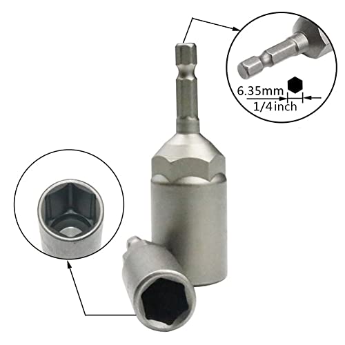 RZJZGZ Ensemble de douilles d'écrou plus profondes, tournevis d'écrou de 5.5 à 19 mm, outil d'extraction de boulon, douille d'extraction d'écrou de 80 mm de long – vue 4