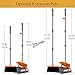 Kelamayi Broom and Dustpan Set Foldable Stainless Long Handle Commercial Dust Pan with Lid Broom Dustpan Combo Stand Dust Pan Sweep Set,Ideal for Pet Dog Hair Home Kitchen Office Cleaning,Grey&Orange