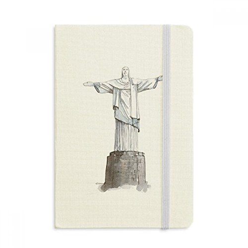 Carnet Christ Rédempteur Brésil format A5 à couverture rigide en tissu multicolor