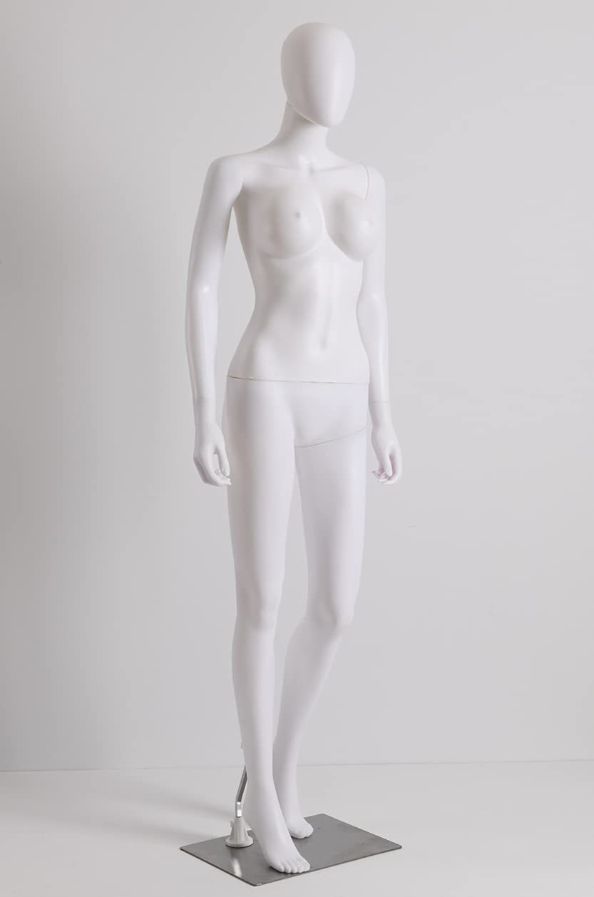 abstrakte Schaufensterpuppe schwarz weiß in matt Schaufensterfigur weibliche Schaufensterpuppen großer Brustumfang ohne Gesicht (weiß)