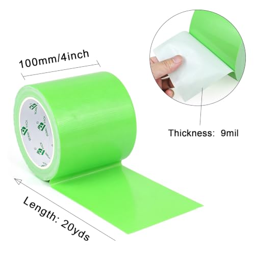 Image of BOMEI PACK 1Pack 4inch Duct Tape Heavy Duty Waterproof Light Green 9Mil