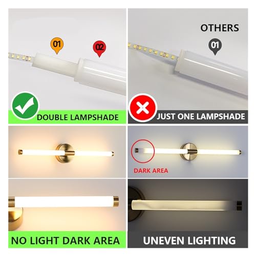 Aplique de pared LED de 55cm dorado con iluminación superior e inferior 7
