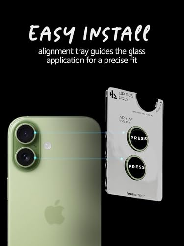 Image of Lensarmor Compatible with iPhone 17 Camera Lens Protector Sage (2-Pack) - 9H Tempered Glass, Military-Grade Anti-Scratch, Case-Friendly, Easy Install Frame