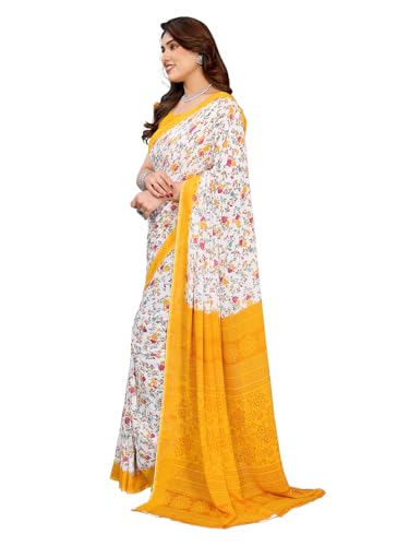 Image of KASHVI SAREES Women's Printed Georgette Saree With Unstitched Blouse Piece (Pack Of 2) -P2 1812 2 1743 3