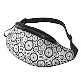 Sicuro e conveniente: dispone di una cerniera affidabile e di un foro per auricolari, garantendo che i tuoi oggetti siano sicuri e accessibili. Ideale per marsupio da donna con motivo a ruota vintage da bicicletta.