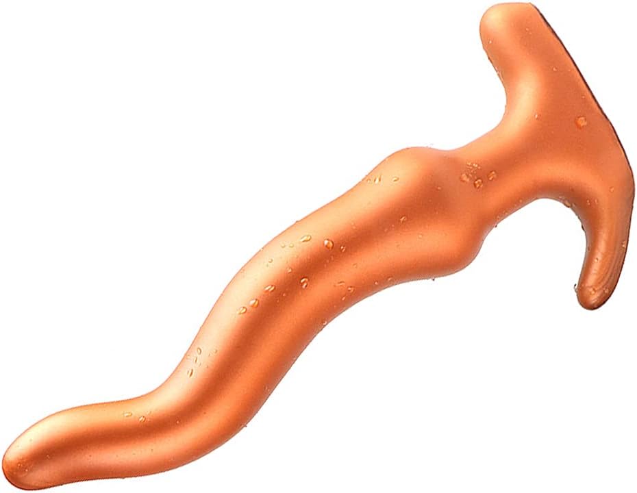 FST Long Butt Plug Ultra Soft Liquid Silicone Sinuous Anal Plug Anus Dilator for Beginner Advanced Men Women (L)