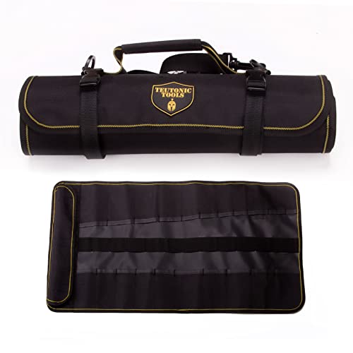Teutonic Roll Organizer Bag Worthy Of Your Edc - Be Organized With 2X Pack Rolling Tool Bag - Water Resistant Durable Tool Pouch With 25 Pockets Combination - All In One Roll Up Set - Wrench Organizer #TOP5