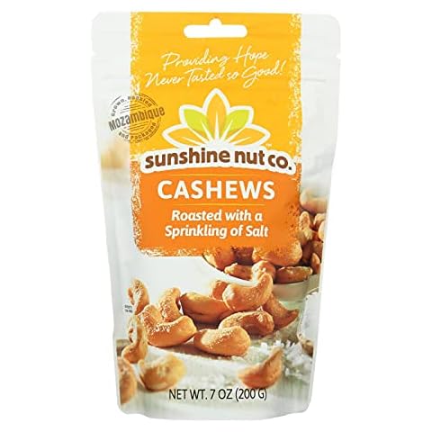 SUNSHINE NUT COMPANY, Cashews, Salted, Roasted, Pack of 6, Size 7 OZ Cover