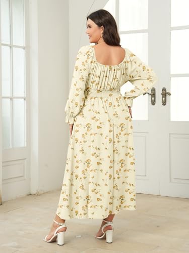 Image of SHESTARR Women's Plus Size Dress Long Sleeve Milkmaid Dress