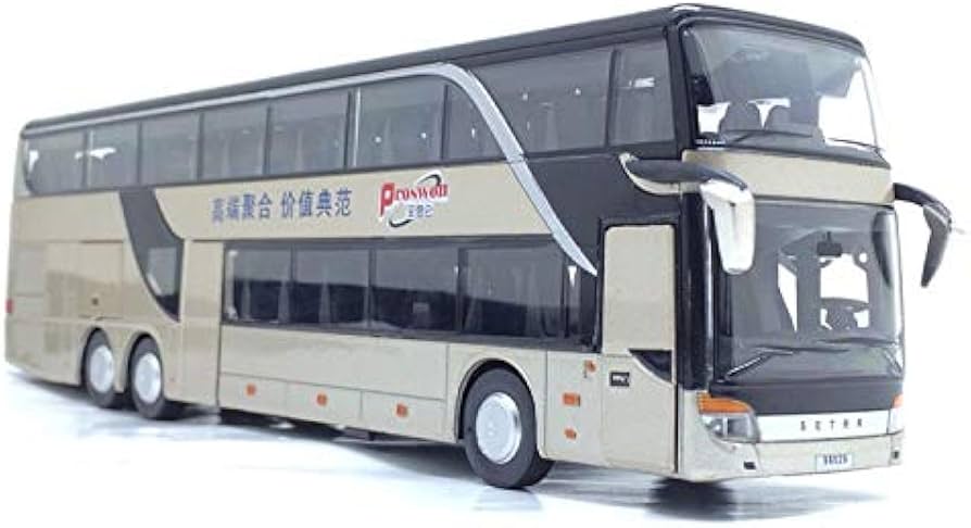 Amazon.co.jp: バス再生,1:32合金バス,美しい模造品,2階建て観光バス