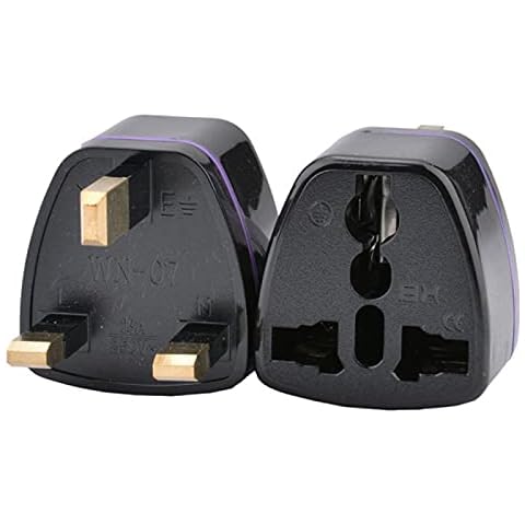 RIIOO UK 2 Pin To 3 Pin 1A Fuse Adaptor Plug Cover
