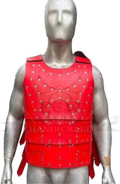 Generic Medieval Brown Brigandine, Leather Body Armour Valentine Day Gift-h67, Red