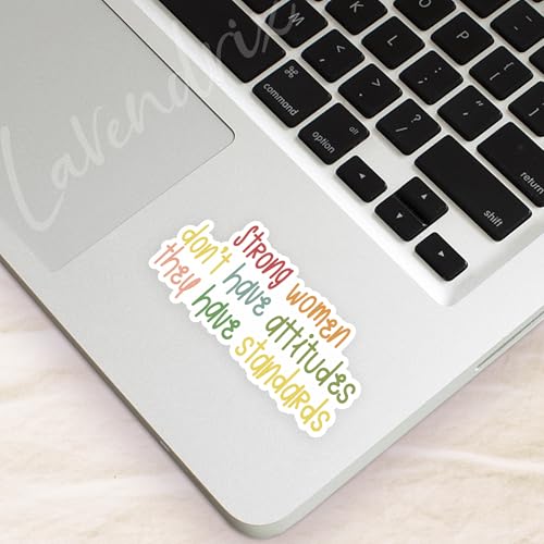Calcomanía de vinilo con frase de empoderamiento para personalizar tu laptop 4