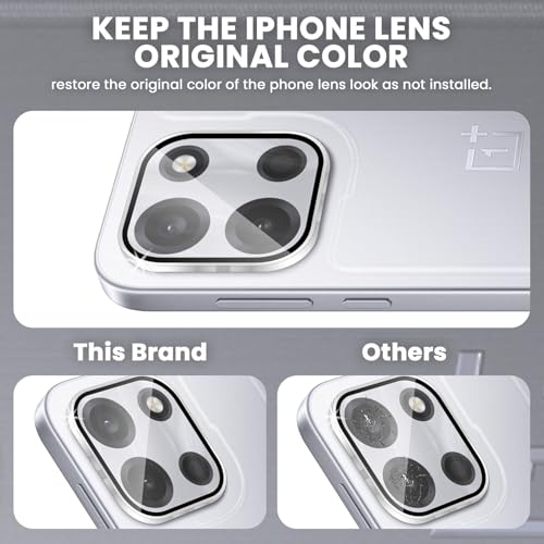 Image of FabeKee Camera Lens Protectors for OnePlus Nord 6 Tough HD Individual Aluminum Alloy Lens Ring Cover, Scratch Resistant, Full Lens Cover| Silver