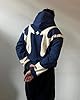 Men's Women's Fall/Winter Street Hip Hop Splicing Printed Hoodie Cotton Long Sleeve Sports Style Tops Y2K Harajuku Style Jacket Sweatshirt (Blue,S) #1