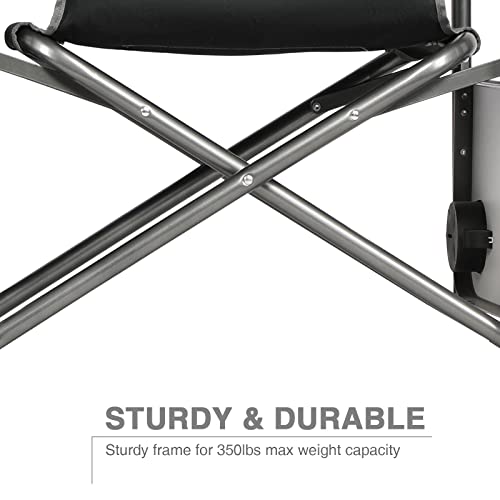 Ever Advanced Medium Tall Directors Chair Foldable Makeup Artist Chair Bar Height With Side Table Cup Holder And Storage Bag Footrest, Supports 350Lbs (Grey, Seat Height: 23.2 Inches) #TOP5