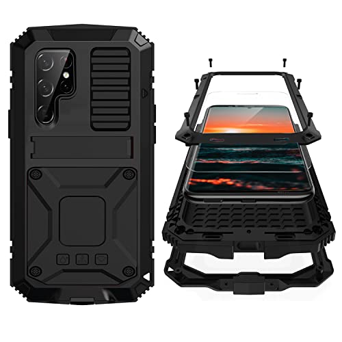 Simicoo Samsung S22 Ultra Metal Case with Screen Protector Camera Protector Military Rugged Heavy...