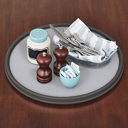 Image of Copco Non-Skid Pantry Cabinet Lazy Susan Turntable, 18-Inch, Charcoal /Light Gray