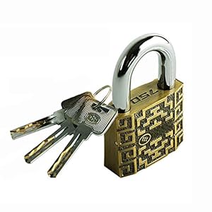 Foelanne 3065 Messing Vorhängeschloss 3 Schlüssel