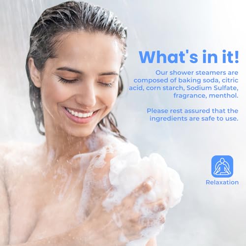 Image of CalmNFiz Shower Steamers Aromatherapy Self Care Gifts 8 Pack Set, Blue