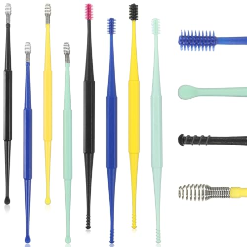 8 Pcs Earwax Cleaners Silicone Ear Wax Removal Tool Spiral Ear Cleaning Kit Reusable Soft Silicone Ears Cleaner Safe Ears Scratcher Scoop Tool Earwax Removal Tools for Olders Adult Kids
