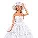 BARWA Princess Evening Party Clothes Wears White Dress with Hat Outfit Set for 11.5 Inch Girl Doll Xmas Gift