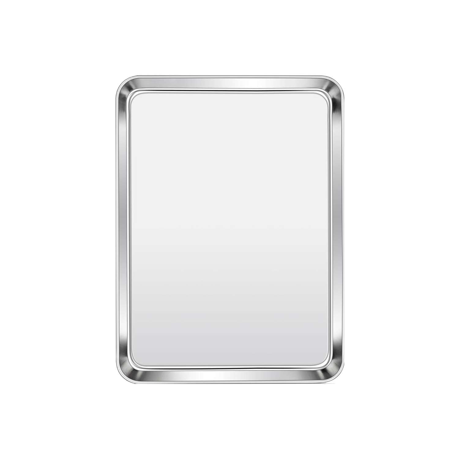 Raj STAINLESS STEEL RECTANGLE BEADED SERVING TRAY DESSERT PLATTER 29.5X19 CM SILVER SST004