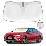 Sunshade Windshield Sun Shade Fit 2024 2023 2022-2018 Toyota Camry TRD Pro LE XLE Hybrid SE XSE Sedan Front Window Windshield Cover Custom Fit Accessories, Sun Visor UV Protector Foldable Heat Shield