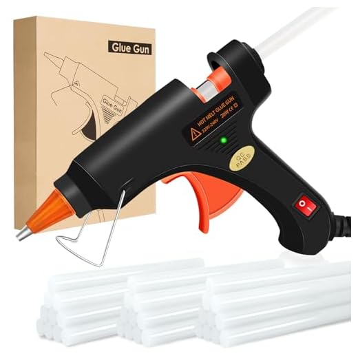 Crenova Heißklebepistole Klebepistole + 60 Heißklebesticks Transparente Klebesticks für DIY Kleine Handwerk und schnelle Reparaturen in Haus & Büro, 20Watt Klebepistolen …