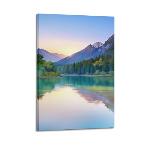 Coucher de soleil poster WIZIGM paysage dégradé déco murale 40x60