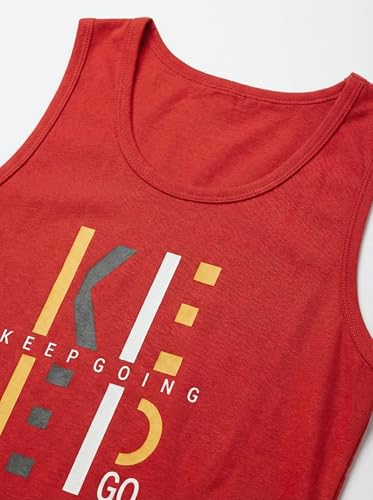 Image of Glito Polyester Letter Printed Vest for Men - Pack of 2 - Black & Red | Round Neck | Sleeveless | Regular Fit | Summer & Gym Wear Tank Top for Men