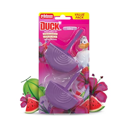 Duck Colouring Toilet Rim Block Duo Watermelon Whirlwind Foaming Toilet Bowl Cleaner Long-lasting Fragrance 36g x 2