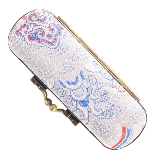 FOMIYES Vintage Metallic Lipstick Case with Mirror Compact Makeup Organizer for Travel Elegant Lip Gloss Holder for Purse Women Retro Seaside Pattern