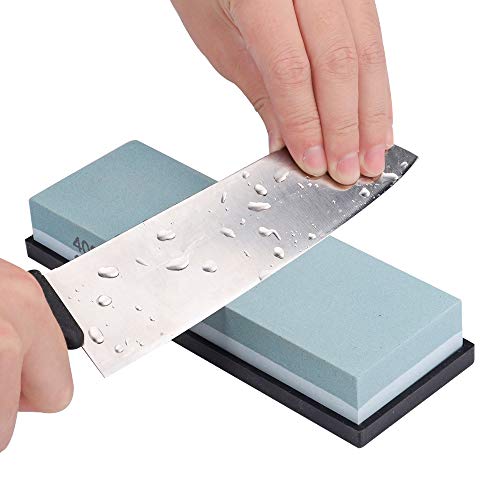 Angerstone Premium Knife Sharpening Stone Kit–400/1000 Grit Whetstone Set, Professional Knife Sharpener Stone With Flattening Stone, Angle Guide And Nonslip Rubber Base #TOP4