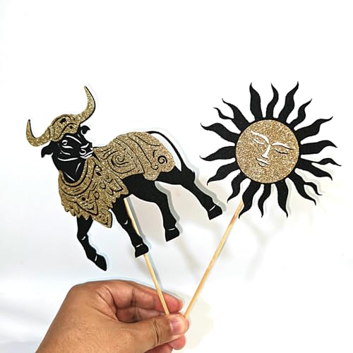 image for Generic Shadow Puppet Theater – Glitter Felt Zodiac Silhouette Set, 