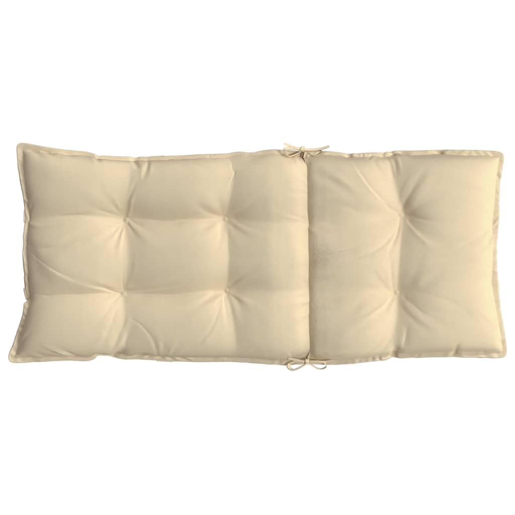 vidaXL Hochlehner Auflagen 6 STK., Hochlehner Auflage mit PP-Hohlfasern, Stuhlauflage mit Gummibänder Bindebänder, Sitzkissen, Beige Oxford-Gewebe