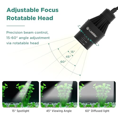 Image of Lominie LED Aquarium Light Full Spectrum 15-60 Adjustable Aquarium Focus Light Spotlight for Saltwater Freshwater Fish Tank(A15 Freshwater /Saltwater)