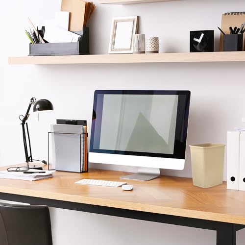 Image of Superio 1.25 Gal Mini Plastic Trash Can, Small Waste Bin for Countertop, Desk, Vanity, Bathroom 5 Quart, Beige