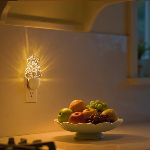 Image of L LOHAS LED Night Lights for Kids, Acrylic Carved Castle Design | 8-Color Changing, Dusk to Dawn Sensor, Plug in Kids Night Lights for Baby, Girls Bedroom, 1 Pack