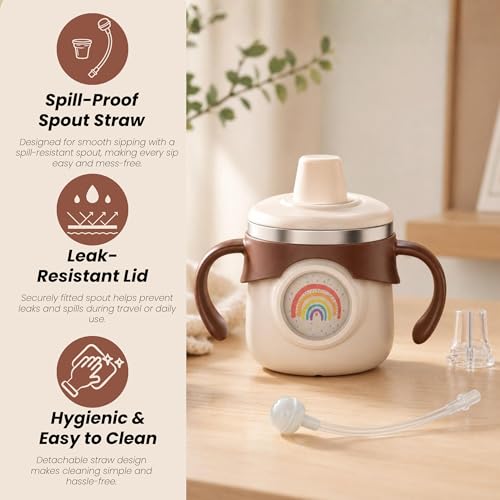 Image of THE LITTLE LOOKERS Silicone Spout & Straw for Sipper Bottle | Bpa Free & Leakproof | for Training Sippy Cup | Attachment for Baby & Toddler Bottles | Spill Resistant | Sipper Accessory