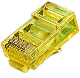 Davitu Electrical Equipments Supplies - 100pcs 8P Modular Cat 5e RJ45 Connector Ethernet Cable Head Plug Gold-plated Cat 5e Crimp Network RJ 45 Connector Cat5e - (Color: Blue, Package: 100pcs)