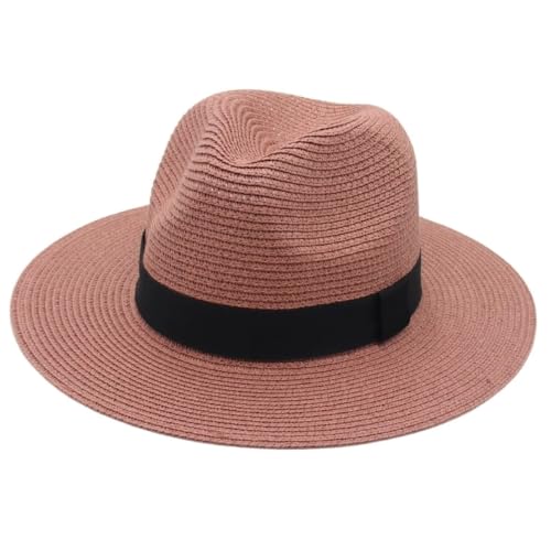 Chapeau de paille de qualité supérieure avec ruban noir carré pour l'été