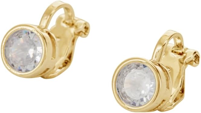 Aloha Earrings Round CZ Crystal Clip On Stud Earrings