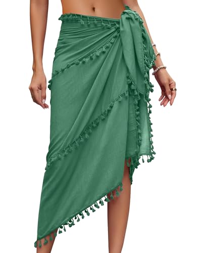 Image of Eicolorte Sarong Cover Up Womens Beach Cover Up Bikini Bathing Suit Swimsuit Swimwear Coverup Sarong Pareo Wraps for Women
