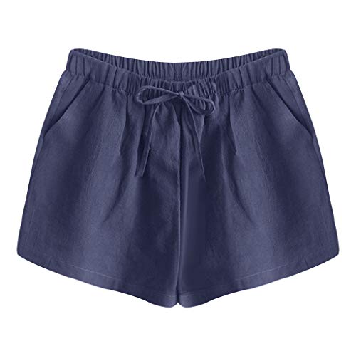 Elastic Waist Casual Comfy Shorts Drawstring Summer Beach Linen Shorts Bermuda Walking Jersey Shorts - Image 5