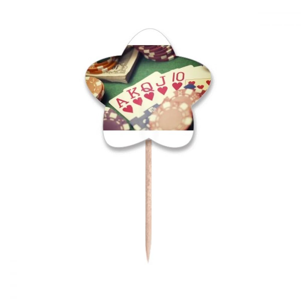 Cure-dents en forme de coeurs pic cocktail bois accessoire jeu poker