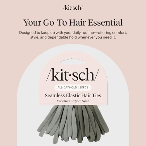 Kitsch Nylon Hair Ties No Damage - Stretchable Bands for All-Day Hold, 20 Pcs - image 9