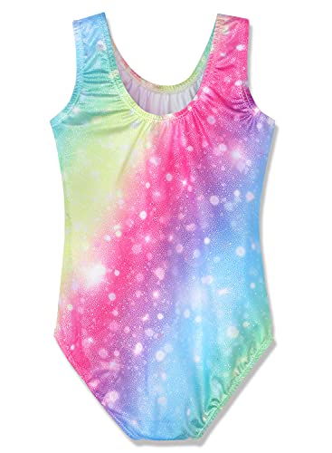 HOZIY Gymnastics Leotards for Girls Toddlers Kids Sleeveless Tumbling Outfits for Dance Print